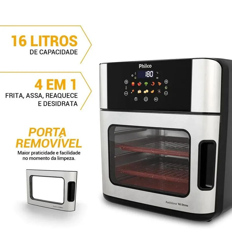 Fritadeira Air Fryer Philco PAF16A 4 Em 1 Painel Digital 16l